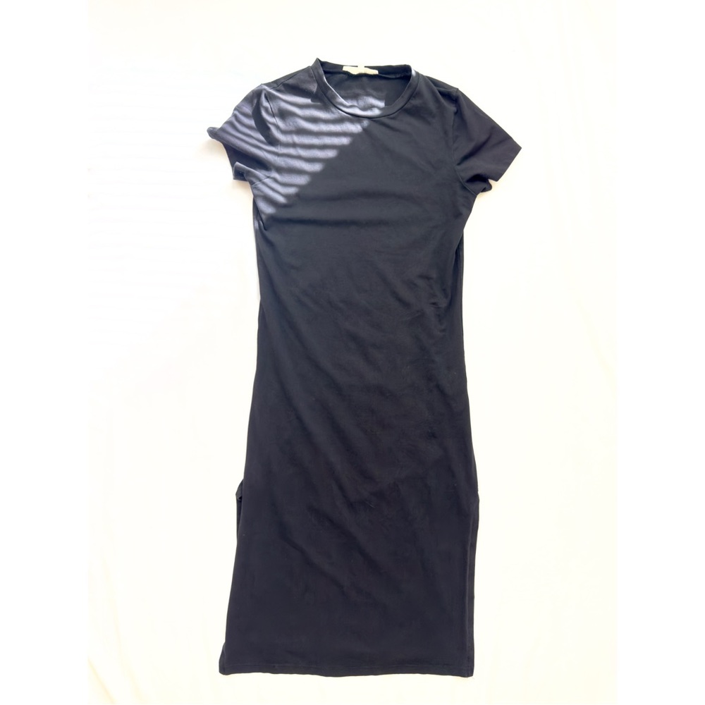 Melissa Nepton XS Black Subtle Bodycon Midi Dress